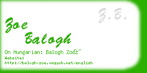 zoe balogh business card